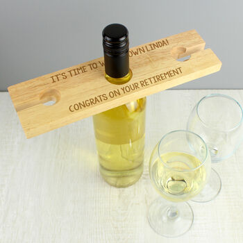 Personalised Any Message Wine Glass And Bottle Holder, 3 of 4