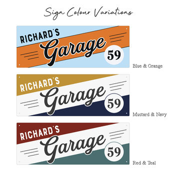 Classic Stripe Design Metal Garage Sign, 2 of 2