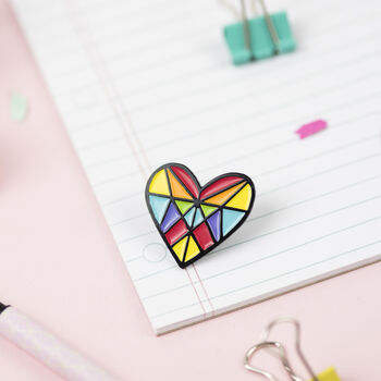 Rainbow Diamond Heart Pin, 2 of 8