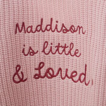 Personalised Little And Loved Pink Cardigan, 3 of 5