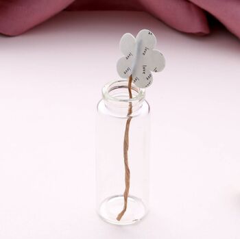 Earrings In A Message Bottle 'Birthday Flower', 4 of 6
