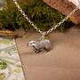 Badger Necklace Enamelled Sterling Silver, thumbnail 2 of 7