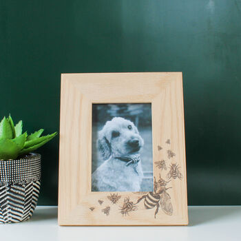 Oak Photo Frame With Bee Design, 3 of 5