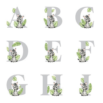 Personalised Alphabet Zebra Teddy Bear New Baby, Christening Or 1st Birthday Gift, 5 of 12