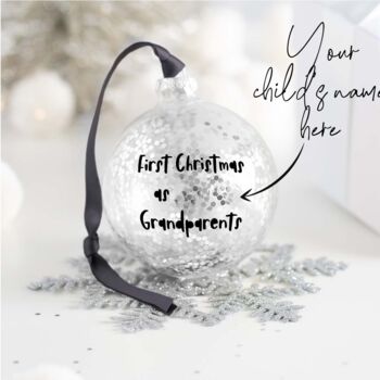 Personalised 1st Christmas As Grandparents Bauble, 2 of 3