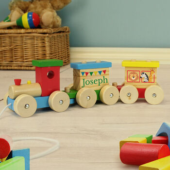 Personalised Circus Wooden Toy Train, 7 of 10