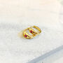Pink Ruby Cubic Zirconia Huggie Hoops Earrings, thumbnail 2 of 2