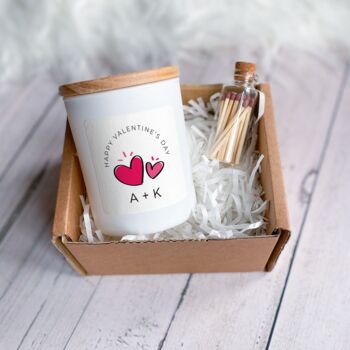 Personalised Heart And Initials Valentine’s Candle Gift, 5 of 6