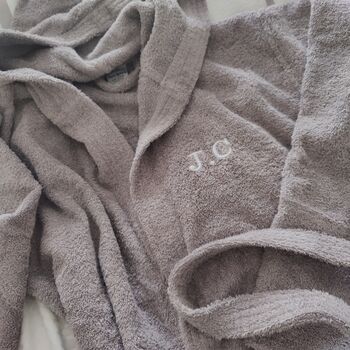 Personalised Unisex Premium Towelling Hooded Bath Robe, 3 of 11