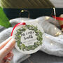 First Married Ceramic Wreath Christmas Decoration, thumbnail 2 of 10