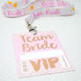 Rose Gold Team Bride Hen Party Vip Pass Lanyard Favours, thumbnail 1 of 12