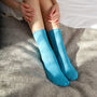 Plain Women's Bed Socks – Aqua, thumbnail 4 of 5