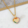 Personalised Gold Plated Rainbow Crystal Heart Necklace, thumbnail 1 of 4