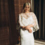 Floral Lace Cape Beaded Wedding Dress Cover Up, thumbnail 8 of 12