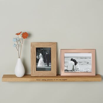 Personalised Oak Shelf With Photo Frame Options, 2 of 12
