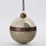 Golden Sand Glitter Glass Bauble Set Of Two, thumbnail 3 of 4