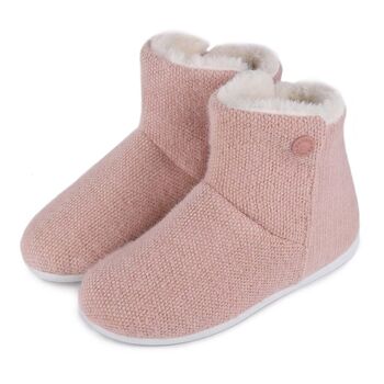 Women's Cosy Boot Slippers In Blush Pink, 8 of 11
