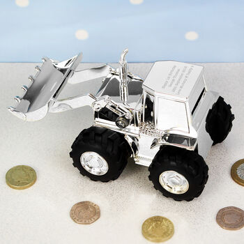 Personalised Children's Silver Digger Money Box, 2 of 3