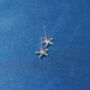 Emerald Flower Birthstone Stud Earrings, May Birthstone Studs, thumbnail 6 of 7