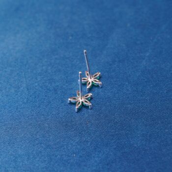 Emerald Flower Birthstone Stud Earrings, May Birthstone Studs, 6 of 7