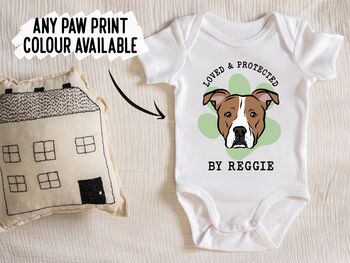 Staffordshire Bull Terrier Baby Onesie, 4 of 6