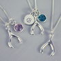 Personalised Lucky Wishbone Charm Necklace, thumbnail 3 of 7