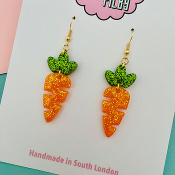 Glittery Carrot Earrings, 2 of 2