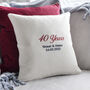 Personalised Ruby Anniversary Embroidered Cushion, thumbnail 1 of 8