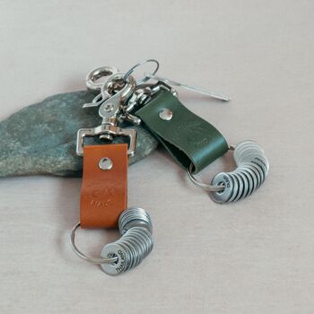 Custom Country Tan Leather Travel Keyring Gift Set, 2 of 4