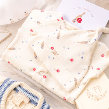 Personalised Baby Boy Cricket Jumper, 10 of 12