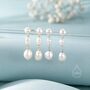 Sterling Silver Irregular Shaped Freshwater Pearl Trio Drop Hook Earrings, thumbnail 5 of 12