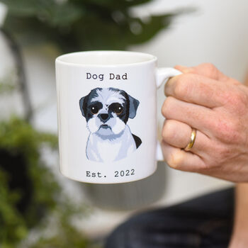 Personalised Custom Portrait Dog Dad Mug Gift, 4 of 7