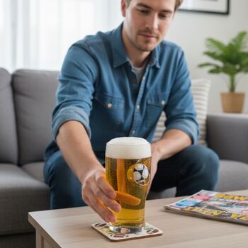 Personalised Football Beer Glass, 2 of 6