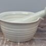 White Ribbed Pestle And Mortar, thumbnail 1 of 4
