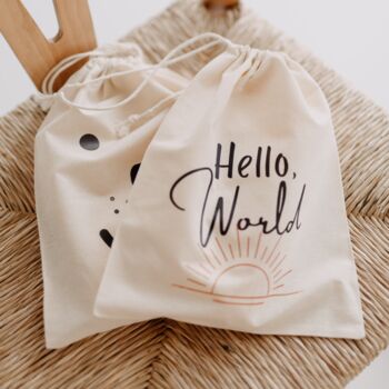 Baby Hospital Bag Organiser Hello World Baby Gift, 4 of 4