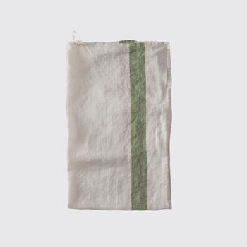 Olive Stripe Linen Tea Towel Arles Collection, 2 of 3