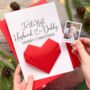 Personalised Christmas Card For Best Wife And Mummy, Husband And Daddy Origami Heart Keepsake Gift, thumbnail 1 of 8