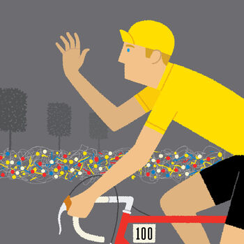 Personalised Tour De France Print, Yellow Jersey, 6 of 8