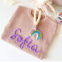 Personalised Kids Name Rainbow Knit Jumper Hand Felted, thumbnail 3 of 4
