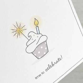 Birthday Cupcake Sparkler Card, 2 of 4