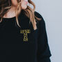 Personalised Leopard Letter Sweatshirt In Gold, thumbnail 2 of 4