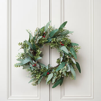 Large Christmas Wreath With Red Bow, 2 of 4