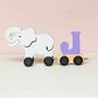 Personalised Elephant Wooden Pastel Letter Name Train Toy, thumbnail 6 of 12