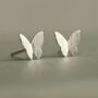 Sterling Silver Butterfly Stud Earrings, thumbnail 3 of 5