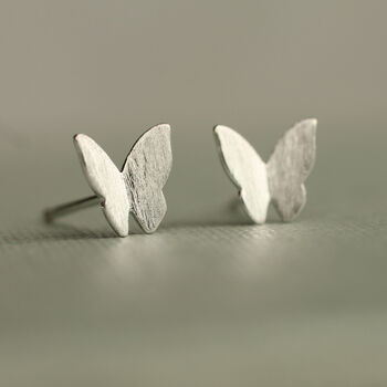 Sterling Silver Butterfly Stud Earrings, 3 of 5