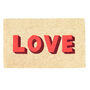 Neon Pink And Red Love Block Letters Doormat, thumbnail 2 of 2