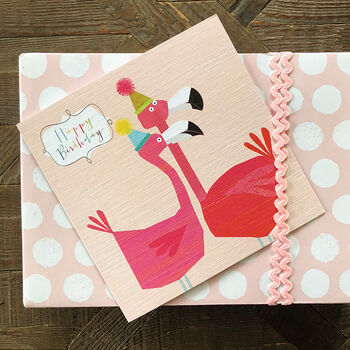 Flamingos Happy Birthday Card, 4 of 5
