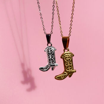 'We're A Right Pair' Cowboy Boot Friendship Necklace, 2 of 11