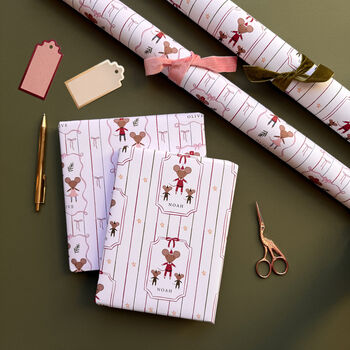 Personalised Christmas Mouse Wrapping Paper, 7 of 11