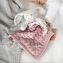 Personalised Pink Bobble Bunny Baby Comforter, thumbnail 1 of 6